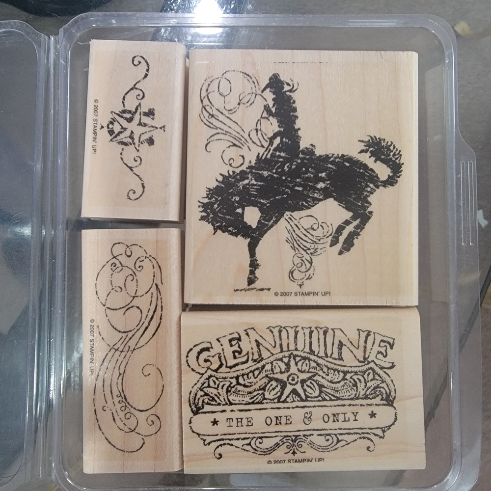 Stampin up 2007 Wooden Stamp Set with Western Designs